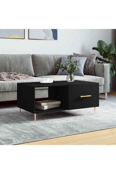 Concept Τραπεζάκι σαλονιού, μαύρο, 90x50x40 εκ., επεξεργασμένο ξύλο