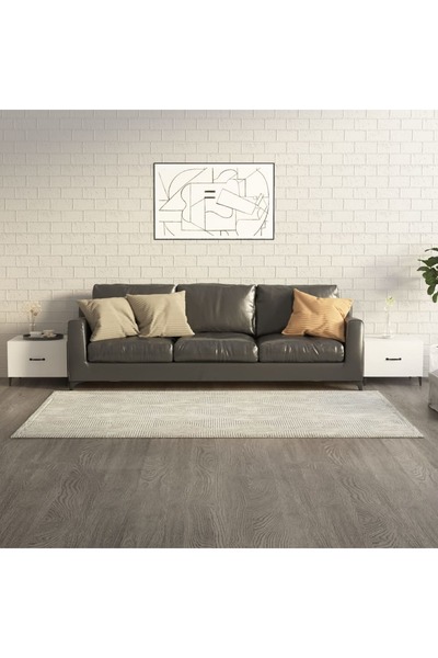 Concept Măsuțe de cafea cu picioare metalice, 2 buc., alb extra lucios, 50x50...