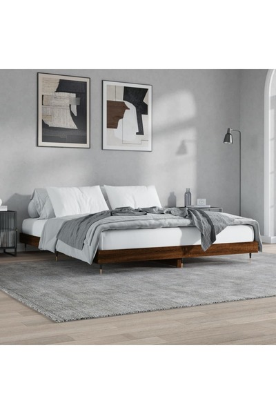 Concept Cadru de pat, stejar maro, 120x200 cm, lemn prelucrat