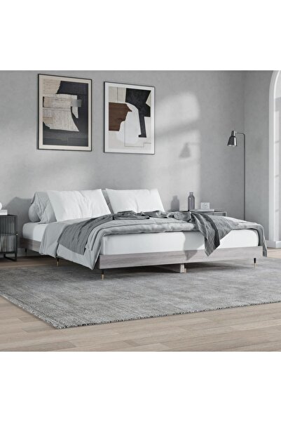 Concept Σκελετός κρεβατιού, γκρι sonoma, 140x200 εκ., επεξεργασμένο ξύλο