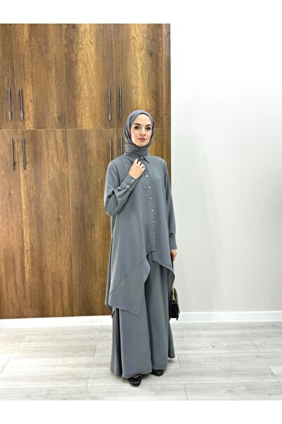 NS Moda Tesettür Serra Set Gray-Model 571