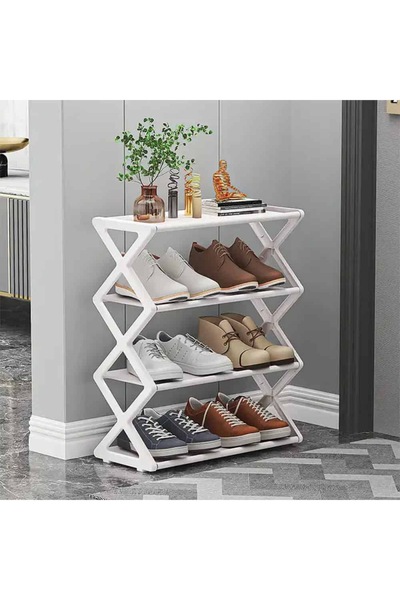 Thirty Three Design Shoe storage and organization stand, 4 shelves, white, me...