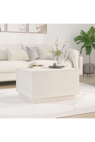 Concept Masă de cafea, albă, 60x50x35 cm, lemn masiv de pin