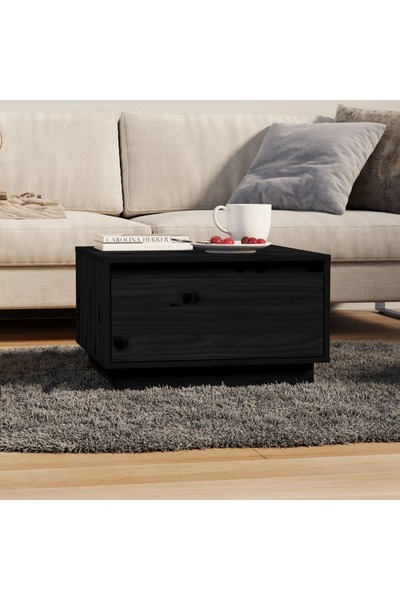 Concept Masă de cafea, neagră, 55x56x32 cm, lemn masiv de pin