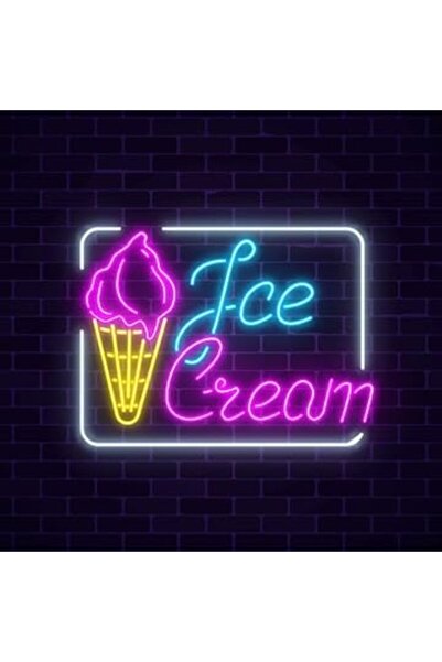 Slasa Ice Cream Neon Light 55x60 cm with 6 mm Acrylic Base