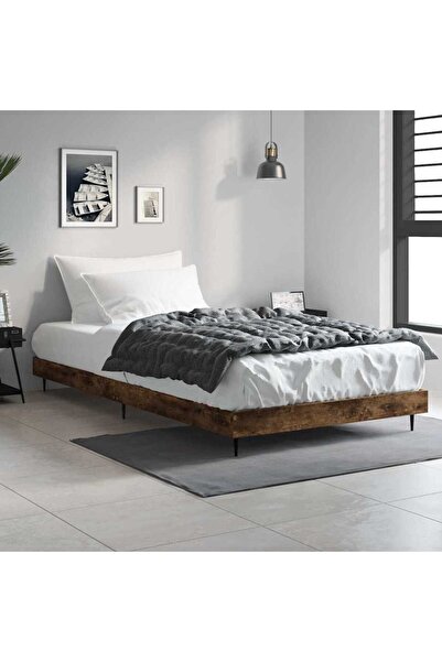 Concept Cadru de pat, stejar afumat, 90x200 cm, lemn prelucrat