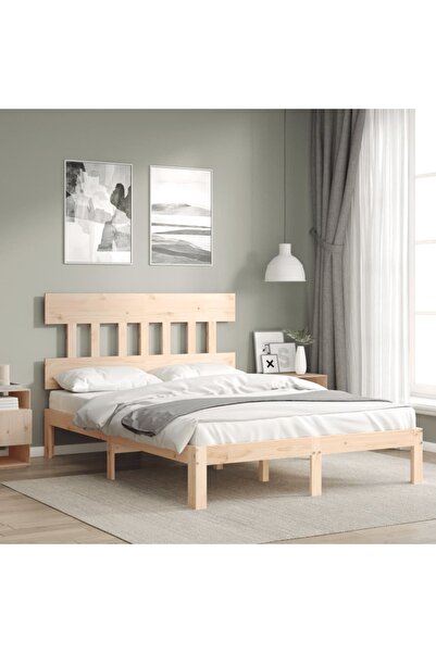 Concept Cadru de pat cu tăblie, 140x200 cm, lemn masiv