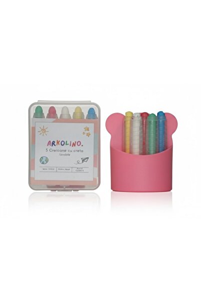 Arkolino Комплект от 5 може да се пере се тебеширови моливи + розов магнитен ...