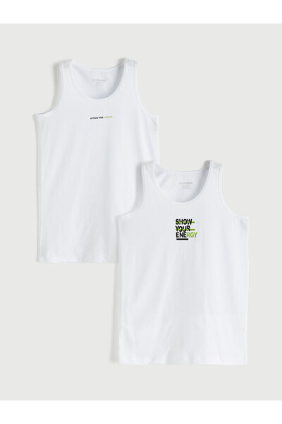 LC Waikiki Vizyon New Season Crew Neck Printed Boys' Undershirt 2-Pack