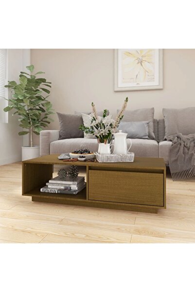 Concept Masă de cafea, maro miere, 110x50x33,5 cm, lemn masiv de pin