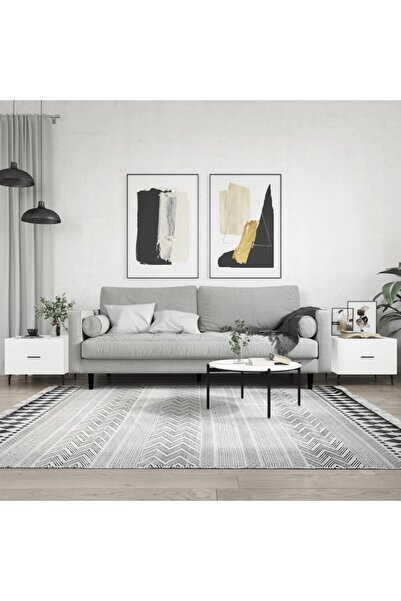 Concept Măsuță de cafea, 2 buc., alb lucios, 50x50x40 cm