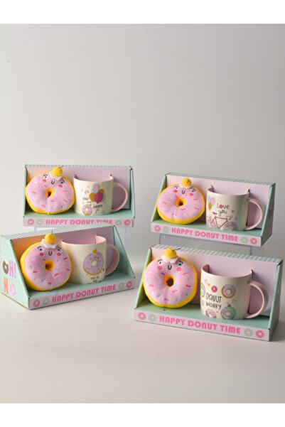 Tohana Donut Peluş Anahtarlıklı Porselen Kupa