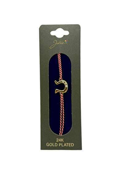 OEM Mărțișor Brățară cu Potcoava, Placată cu Aur 24K, Șnur Tradițional Roșu-Alb