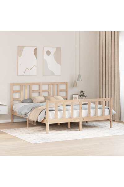 Concept Cadru de pat cu tăblie, 160x200 cm, lemn masiv