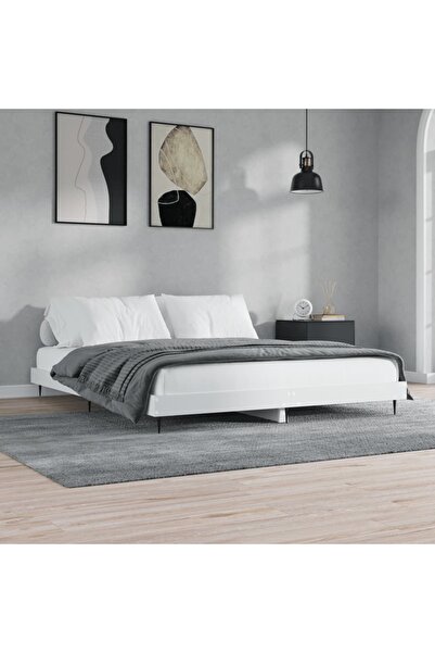 Concept Cadru de pat, alb, 200x200 cm, lemn prelucrat