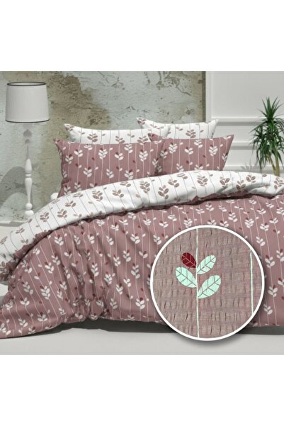 Pucioasa Double crepe bed linen with duvet cover 180x220cm, 100% Cotton , Pin...