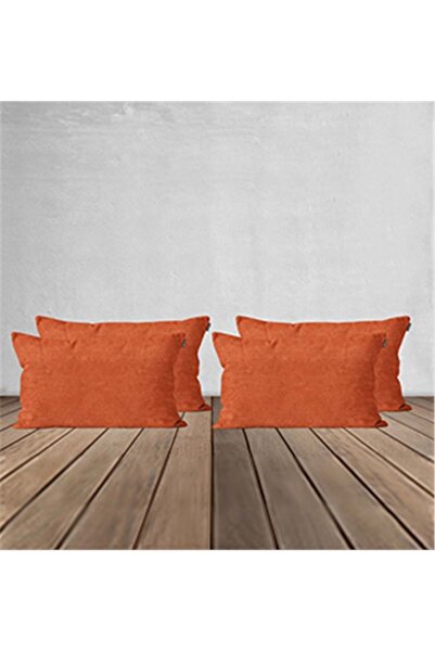 GOCCIA HOME 4'lü Kadife Dokulu Kırlent Kılıfı Kiremit