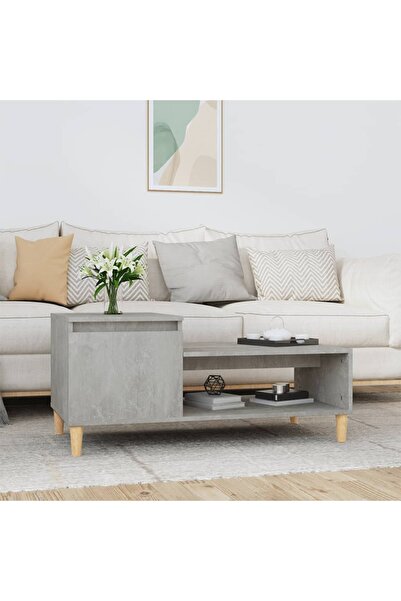 Concept Masă de cafea, gri beton, 100x50x45 cm, lemn prelucrat