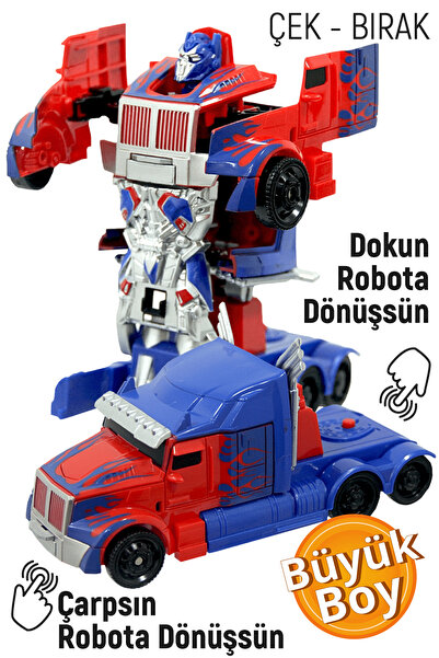 Saule Robota Dönüşen Çek Bırak Araba Oyuncak Tır Optimus Prime