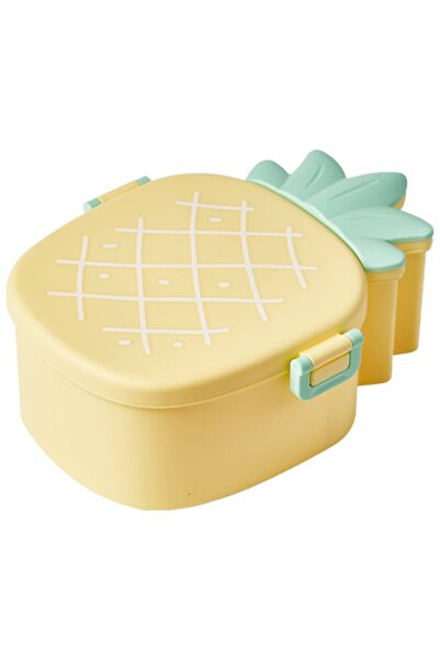 Thirty Three Design Portable food box, yellow plastic, BPA free, pineapple, 3...
