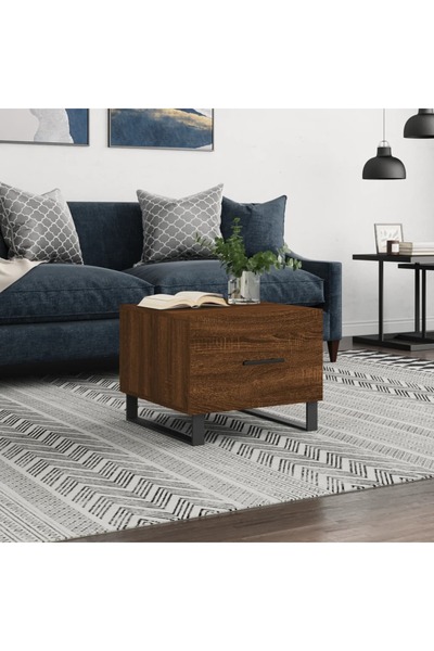 Concept Masă de cafea, stejar maro, 50x50x40 cm, lemn prelucrat