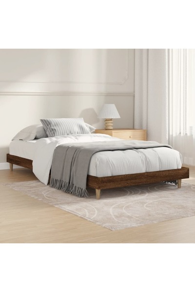 Concept Cadru de pat, stejar maro, 100x200 cm, lemn prelucrat
