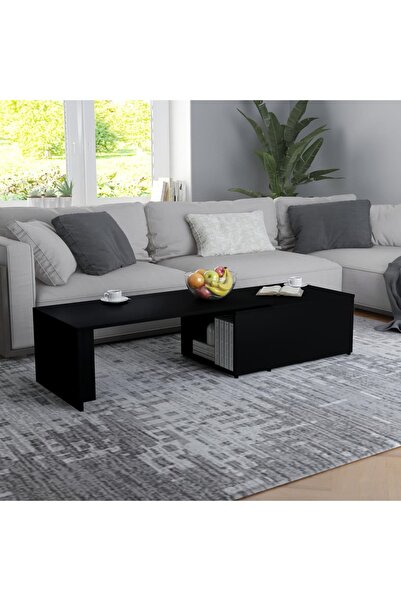 Concept Masă de cafea, neagră, 150 x 50 x 35 cm, PAL