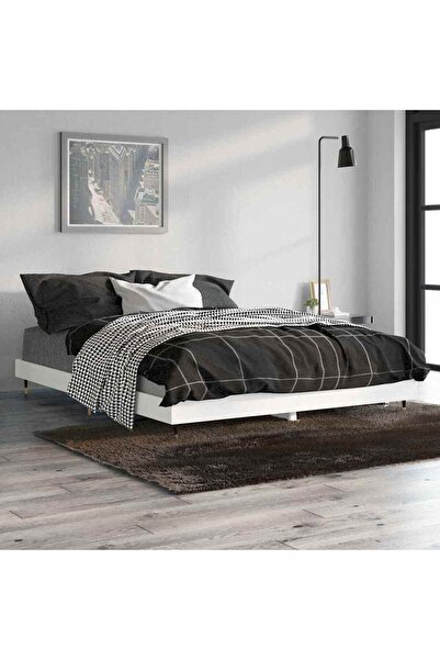 Concept Cadru de pat, alb, 140x190 cm, lemn prelucrat