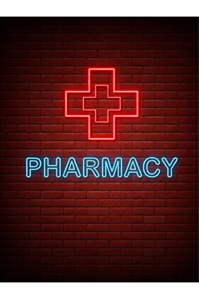Slasa Pharmacy Neon Sign with Plus & Text with 6 mm Acrylic Base