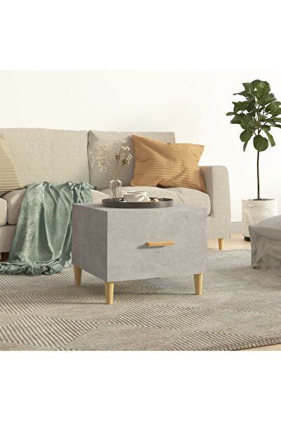 Concept Masă de cafea, gri beton, 50x50x40 cm, lemn compozit