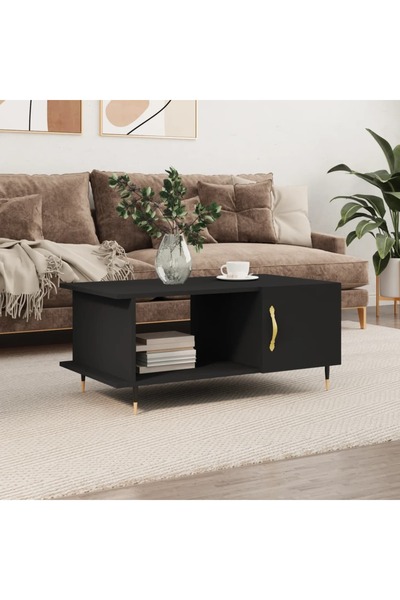 Concept Τραπεζάκι σαλονιού, μαύρο, 90x50x40 εκ., επεξεργασμένο ξύλο