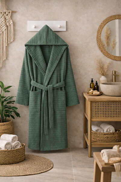 VALİOSA VALİDEZ Mermaid Unisex Cotton Hooded Adult Bathrobe with Pockets