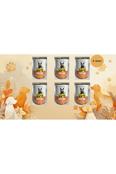 King Sos İçerisinde Et Parçacıklı Tavuklu Kedi Konservesi 400 Gr*6