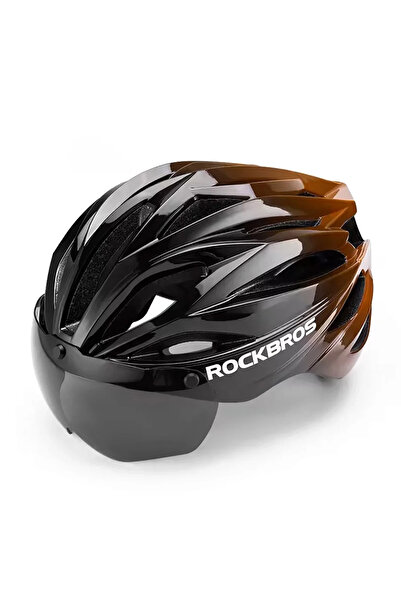 ROCKBROS Bike Helmet with Visor, Detachable UV Protective Goggles, Unisex - B...