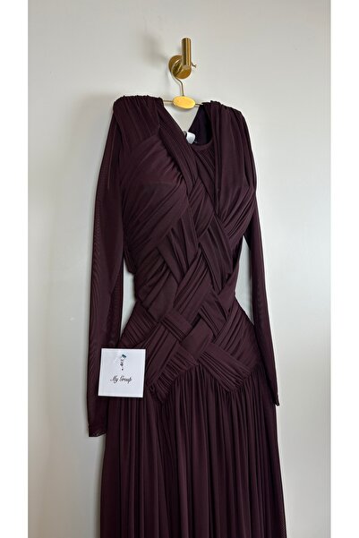 MYGROUP فستان ناعم برغندي