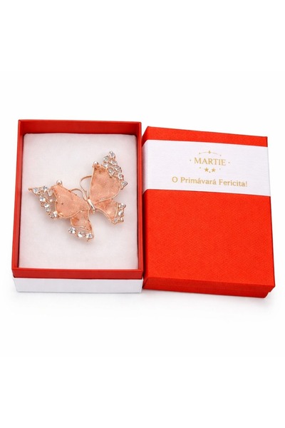 OEM Broșă Mărțișor Fluture Champagne
