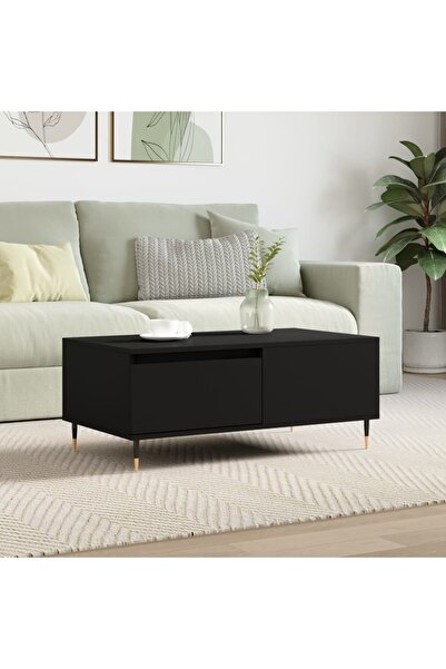 Concept Masă de cafea, neagră, 90x50x36,5 cm, lemn compozit