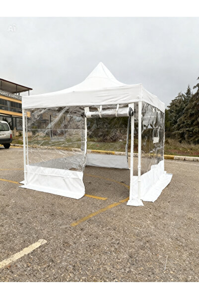 HİLAL ŞEMSİYE 3x3 gazebo kış bahçesi beyaz renk 2 kapılı