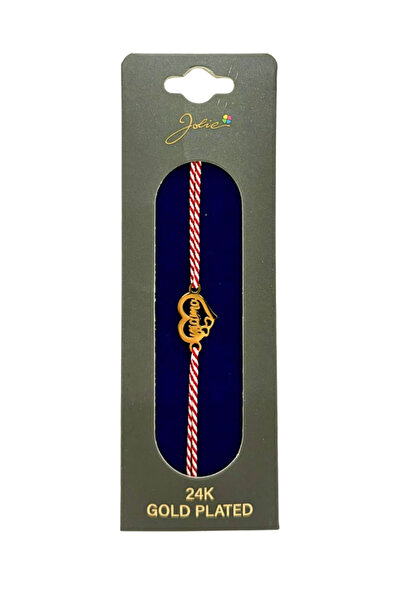OEM Mărțișor Brățară cu Mesaj "Mama", in forma de Inima, Placată cu Aur 24K, ...