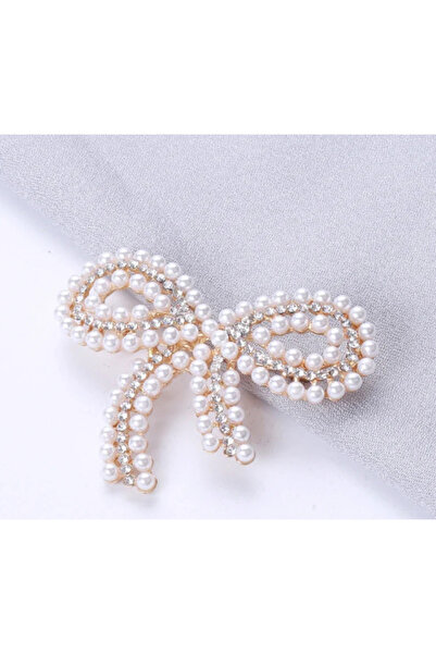 Broches Golden Alloy Brooch with Pearls