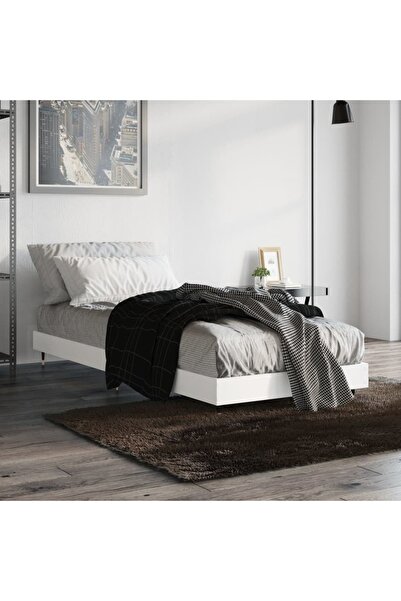 Concept Σκελετός κρεβατιού, λευκό, 75x190 εκ., επεξεργασμένο ξύλο