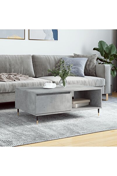 Concept Masă de cafea, gri beton, 90x60x35 cm, lemn compozit