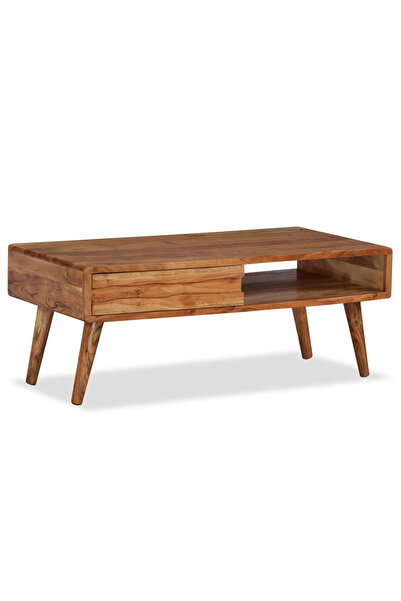 Concept Masă de cafea, lemn masiv, sertar sculptat 100x50x40 cm