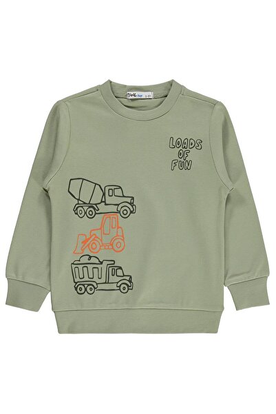 Civil Boys Truck Printed Sweatshirt for 2-5 Years Old Km - Khaki 5-6 Years Old