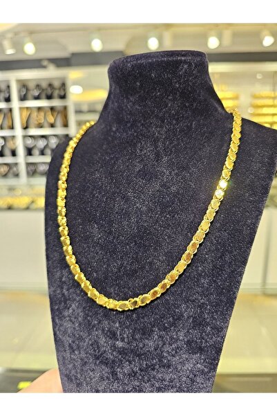genelartp75 22 Ayar Altın Kaplama Pullu Zincir A+ Kalite