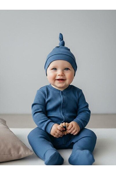 Zekids Baby Modal Fabric Romper with Booties and Hat