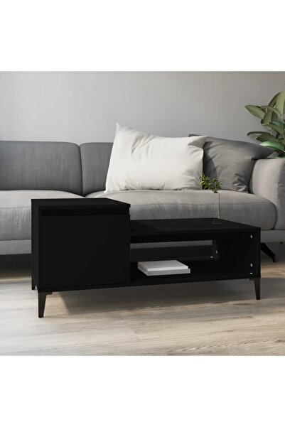 Concept Τραπεζάκι σαλονιού, μαύρο, 100x50x45 εκ., επεξεργασμένο ξύλο