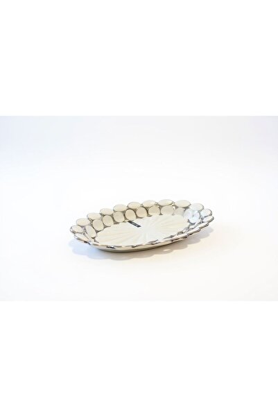 ROY KING LENA OVAL SUNUM TABAK GÜMÜŞ 19*31 CM