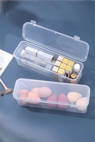 Bayev True 2-Piece Makeup Organizer with Lid - Cosmetic Nail Polish Brush Org...