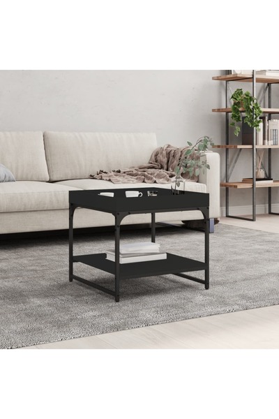 Concept Τραπεζάκι σαλονιού, μαύρο, 49,5x49,5x45 εκ., επεξεργασμένο ξύλο